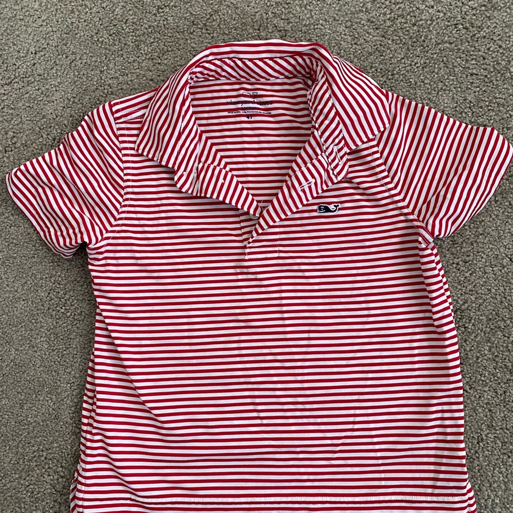 Vineyard Vines Kids Red Striped Polo Shirt